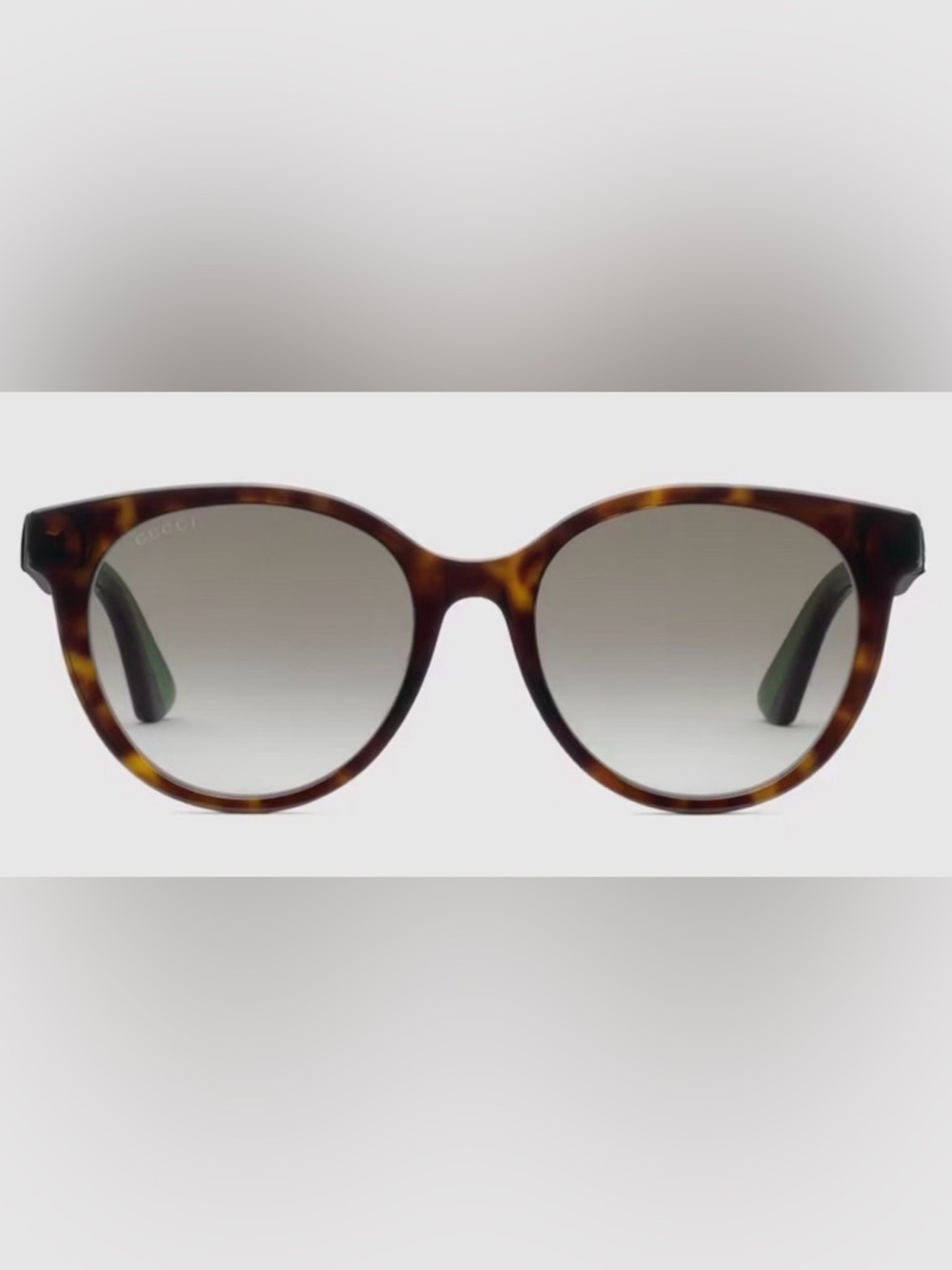 NEW [Gucci] Authenticated Luxury Round Sunglasses in Tortoiseshell/Green Acetate - Picture 3 of 15